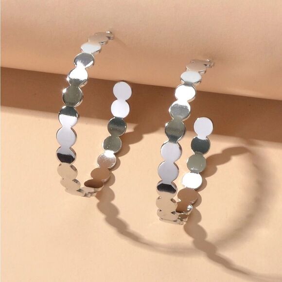 Elegant Gold and Silver Hoop Earrings (Bundle of 2) - Picture 1 of 13